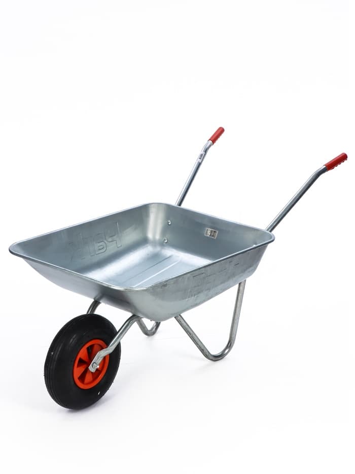 Тачка садовая, одноколёсная: груз/п 80 кг, объём 65 л, красные ручки