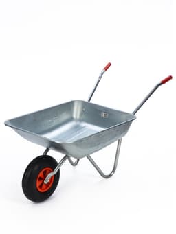 Тачка садовая, одноколёсная: груз/п 80 кг, объём 65 л, красные ручки