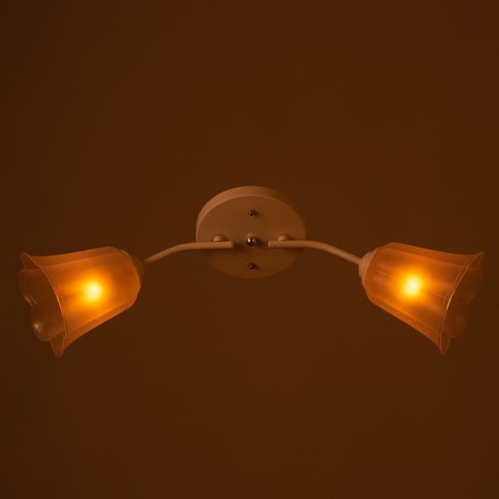 Люстра на потолок BayerLux «Онлайн», 2×15 Вт, Е27, белый/прозрачный