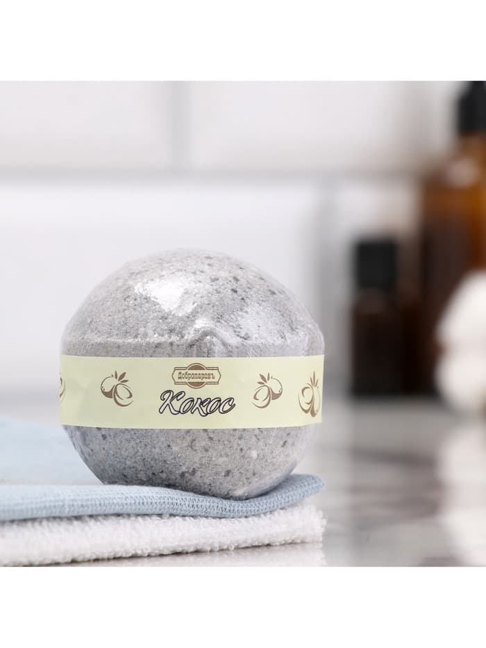 Бомбочка для ванн Добропаровъ с ароматом кокоса, 110 г