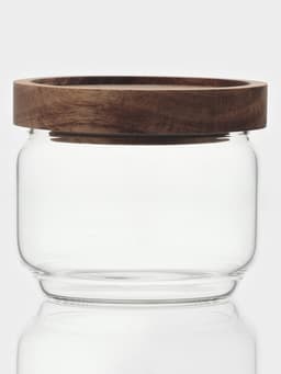 Сахарница Magistro Village, 260 мл, 9×7 см, с деревянной крышкой, стекло, прозрачная