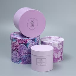 Набор коробок для цветов 4 в 1, упаковка подарочная, «Лаванда», 14×14×13 см - 20×20×17.5 см