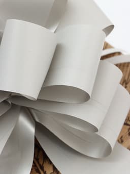 Подарочный бант - шар №4.5, серебро, для упаковки подарков