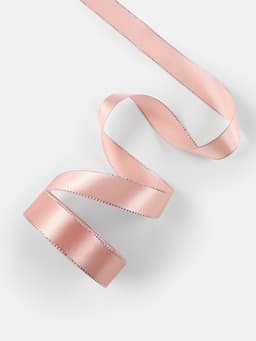 Лента атласная, с серебряным люрексом, 25 мм, 23±1 м, светло-розовая №107