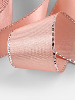 Лента атласная, с серебряным люрексом, 25 мм, 23±1 м, светло-розовая №107