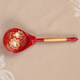 Ложка деревянная «Золотая кудрина», полубаская, 19×6 см, МИКС