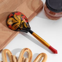 Ложка деревянная «Традиционная», полубаская, 19×6 см, МИКС