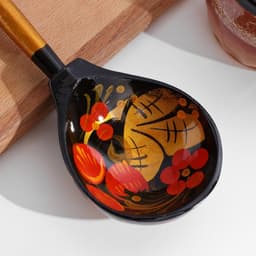 Ложка деревянная «Традиционная», полубаская, 19×6 см, МИКС