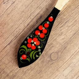 Лопатка кухонная деревянная «Традиция», 6×30 см, хохлома, ручная роспись, МИКС