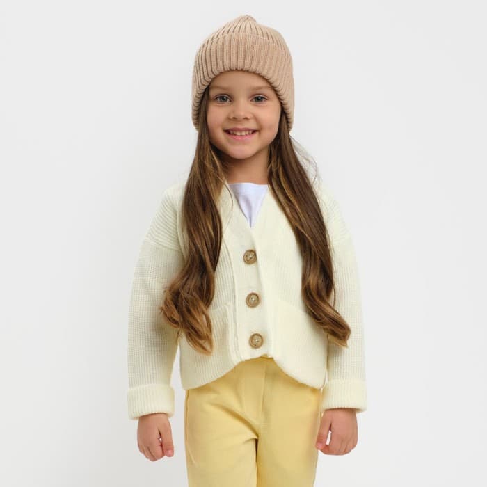 Кардиган для девочки KAFTAN, цвет молочный, размер 28 (86-92 см)