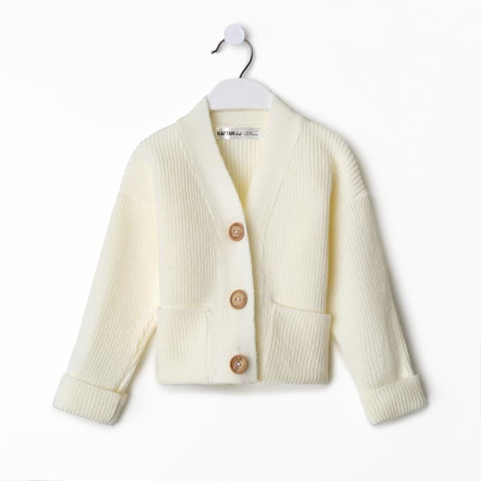 Кардиган для девочки KAFTAN, цвет молочный, размер 30 (98-104 см)