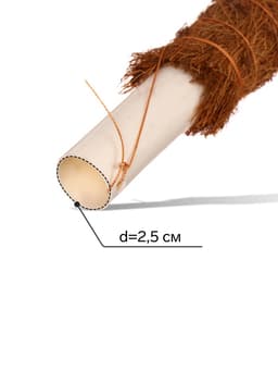 Опора для комнатных цветов, h=60 см, d=2.5 см, пластик, кокосовая оплётка, Greengo