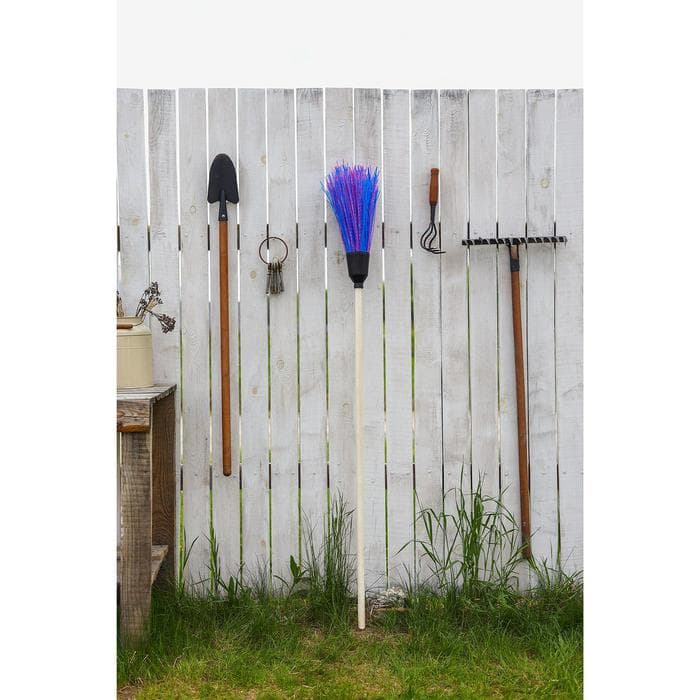 Метла полипропиленовая, круглая, наборная «Стандарт», с черенком, 4 кольца, МИКС