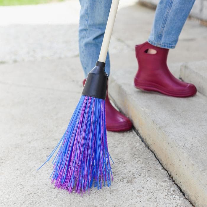 Метла полипропиленовая, круглая, наборная «Стандарт», с черенком, 4 кольца, МИКС