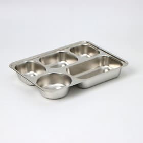 Поднос, 5 секций, 28×22×4 см, нержавеющая сталь, серебристый