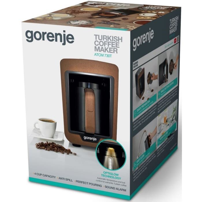 Кофеварка электрическая Gorenje ATCM730T, турка, 730 Вт, 0.27 л, медно-чёрная