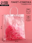 Пакет прозрачный подарочный из ПВХ, L 26×30×10 см