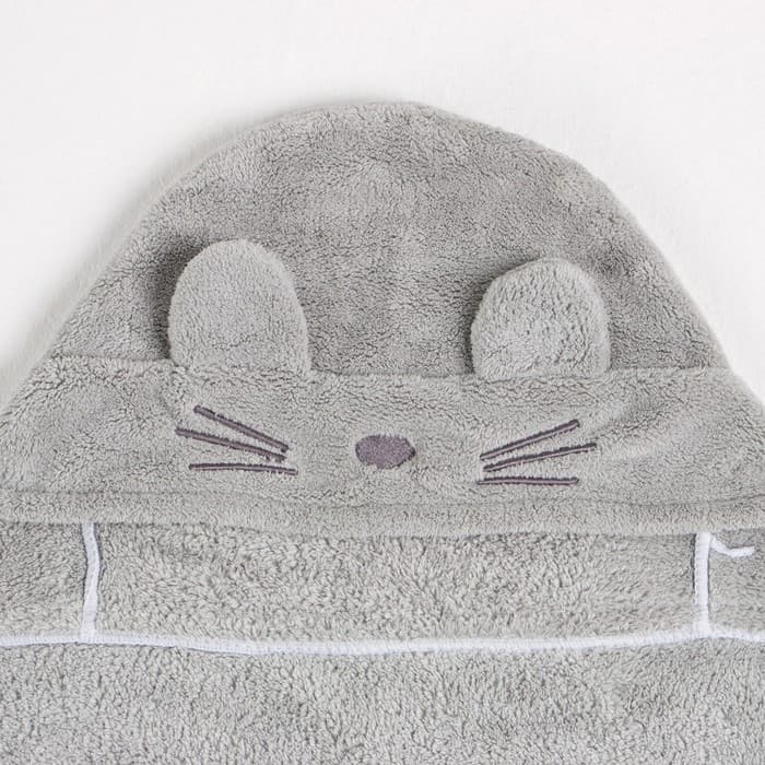 Полотенце с капюшоном «Крошка Я», 67×120 см, серое