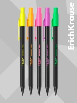Карандаш механический ErichKrause. XS Clip Accent, толщина грифеля 0.7 мм, НВ, с ластиком, МИКС