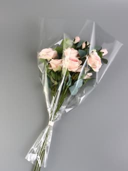 Пакет для цветов, конус, 12+45×60 см, прозрачный