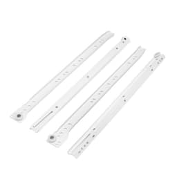 Роликовые направляющие ТУНДРА, L=400 мм, толщина 0.8 мм, белые, 2 шт.