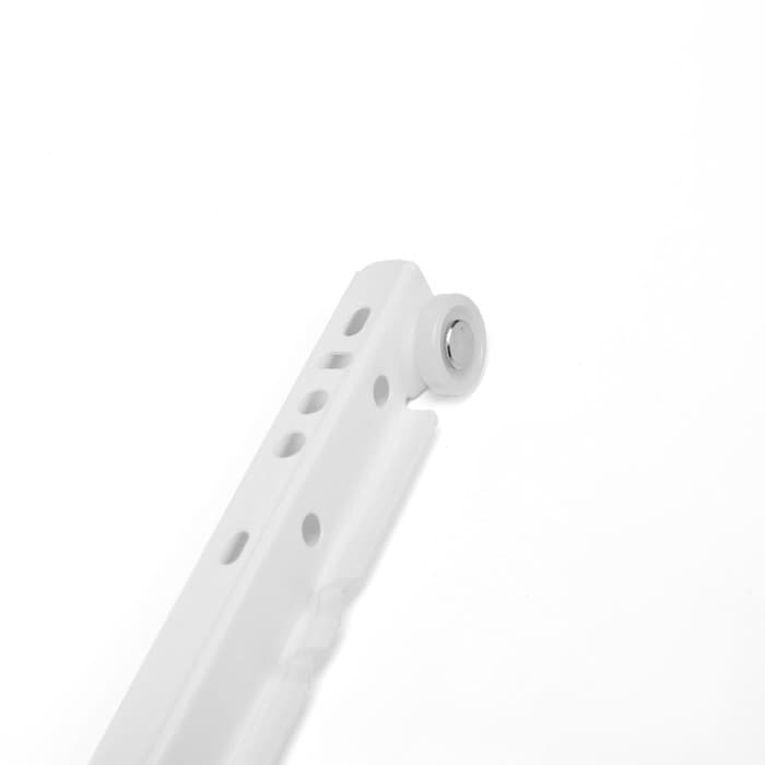 Роликовые направляющие ТУНДРА, L=400 мм, толщина 0.8 мм, белые, 2 шт.