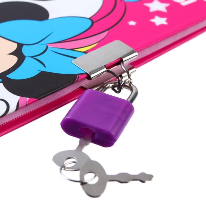 Записная книжка на замочке А6, «Мои заветные мечты», 50 листов, Минни Маус