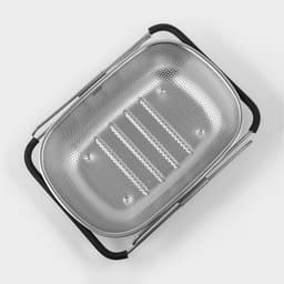 Дуршлаг - сито Доляна на раковину, 34.5×24×7.5 см, раздвижной, нержавеющая сталь, серебристый