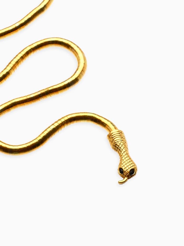 Колье-трансформер «Змея», цвет чернёное золото, 90 см