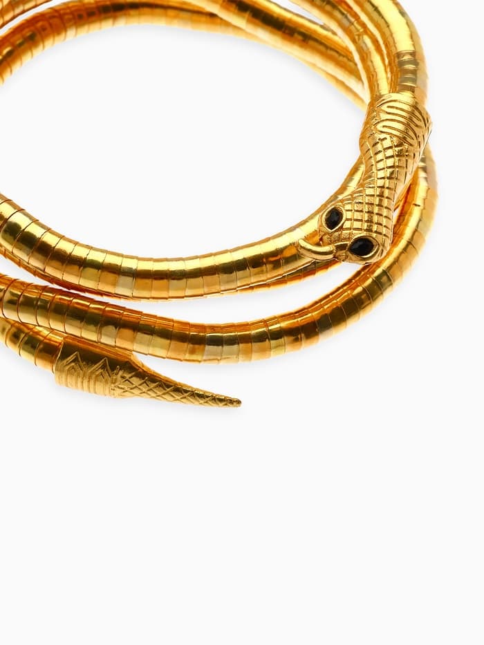 Колье-трансформер «Змея», цвет чернёное золото, 90 см