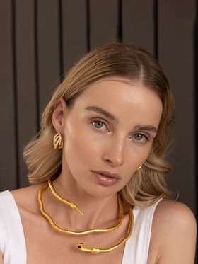 Колье-трансформер «Змея», цвет чернёное золото, 90 см