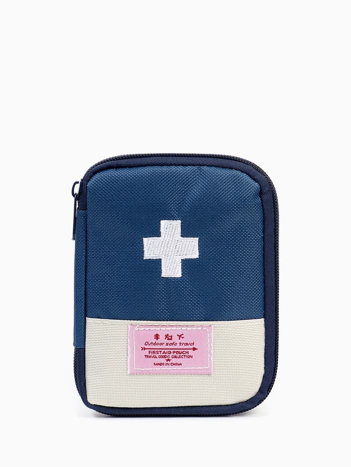 Косметичка-аптечка походная на молнии, с отделами, на подкладке, синяя
