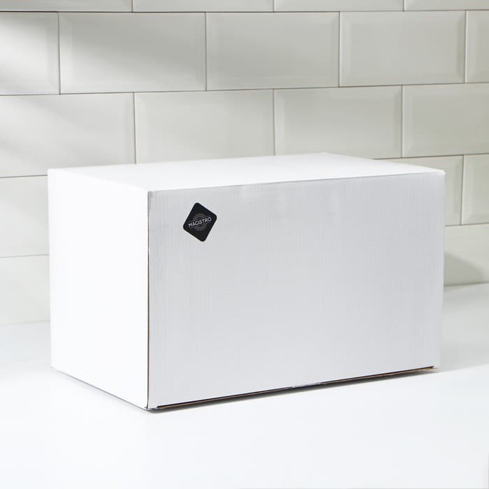 Хлебница Magistro Softal, металл, бамбуковая крышка, 35×21×21.5 см, белая