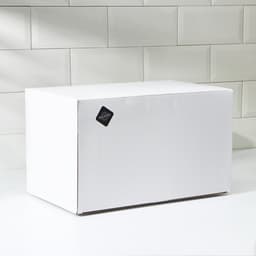 Хлебница Magistro Softal, металл, бамбуковая крышка, 35×21×21.5 см, белая