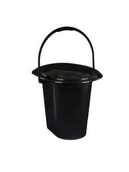 Ведро - туалет, h=39 см, 17 л, съёмный стульчак, чёрное