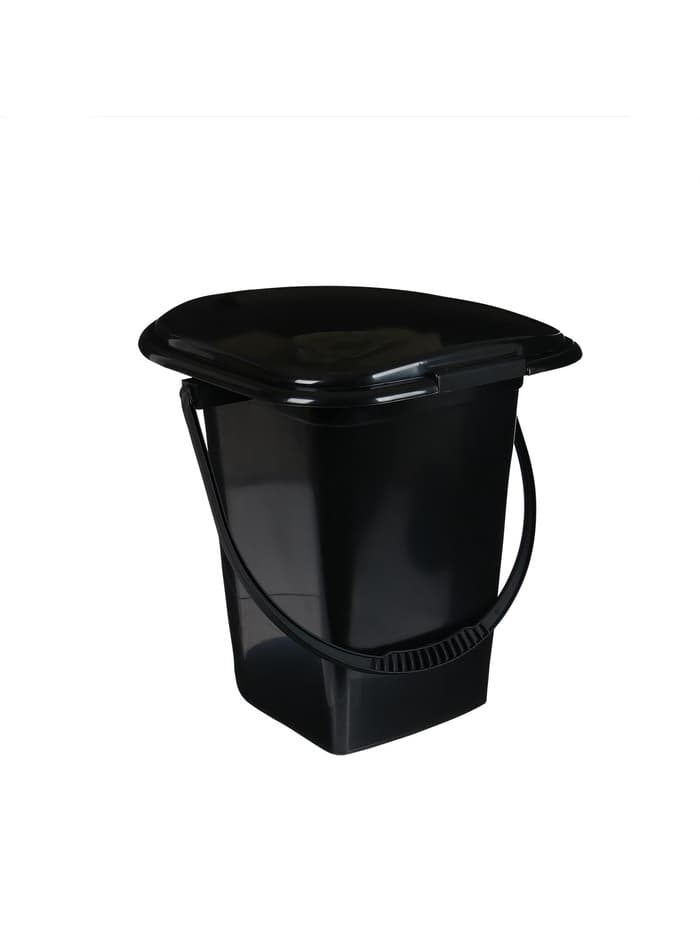 Ведро - туалет, h=39 см, 17 л, съёмный стульчак, чёрное