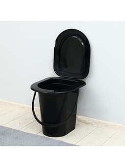 Ведро - туалет, h=39 см, 17 л, съёмный стульчак, чёрное