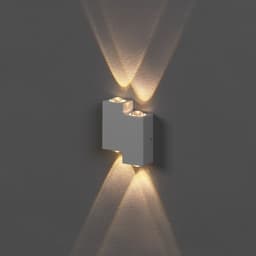 Светильник фасадный «Луч», 4 Вт, 3000К, 2 луча, IP65, 220 В, металлический корпус, белый, свечение тёплое белое