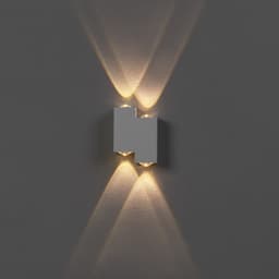 Светильник фасадный «Луч», 4 Вт, 3000К, 2 луча, IP65, 220 В, металлический корпус, белый, свечение тёплое белое