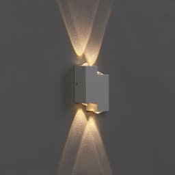 Светильник фасадный «Луч», 4 Вт, 3000К, 2 луча, IP65, 220 В, металлический корпус, белый, свечение тёплое белое