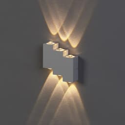 Светильник фасадный «Луч», 6 Вт, 3000К, 3 луча, IP65, 220 В, металлический корпус, белый, свечение тёплое белое