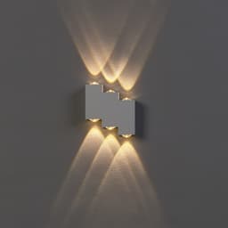 Светильник фасадный «Луч», 6 Вт, 3000К, 3 луча, IP65, 220 В, металлический корпус, белый, свечение тёплое белое