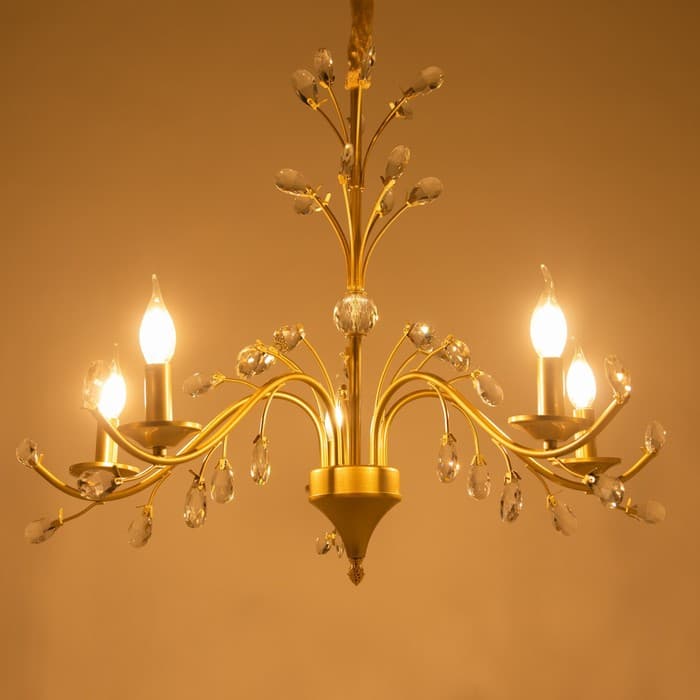 Люстра «Риана» 5хЕ14 40 Вт золото 55×55×45 см BayerLux