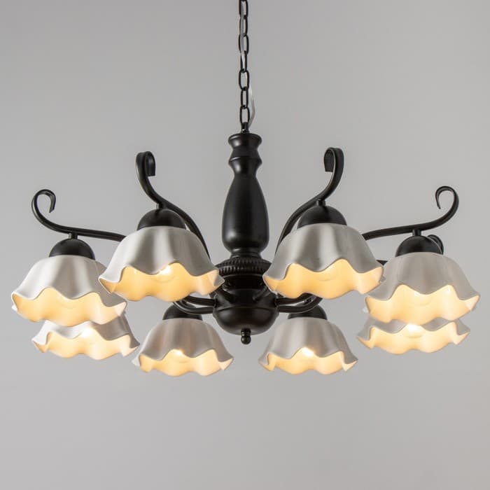 Люстра «Лукреция» 8хЕ27 40 Вт чёрно-белый 88×88×37-72 см BayerLux