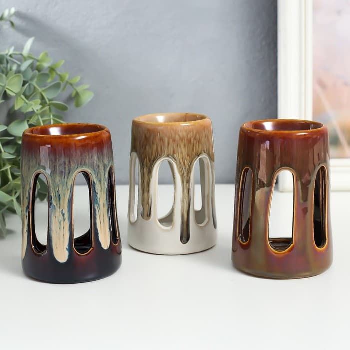 Аромалампа для эфирных масел «Ротонда», керамика, 7.3×7.3×10.5 см, МИКС