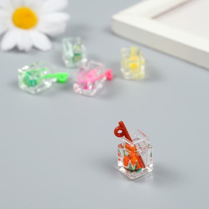 Декор для творчества пластик «Лимонад в банке», 1.1×1.1×2.5 см, МИКС