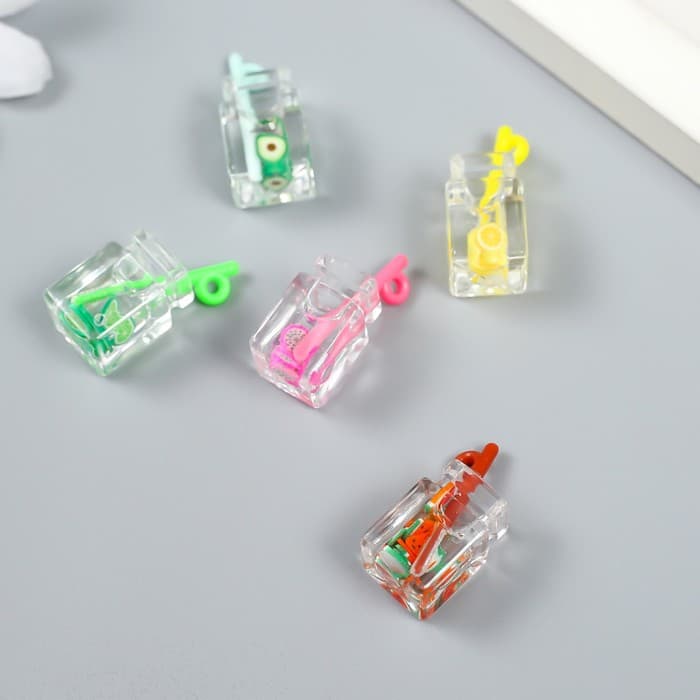 Декор для творчества пластик «Лимонад в банке», 1.1×1.1×2.5 см, МИКС