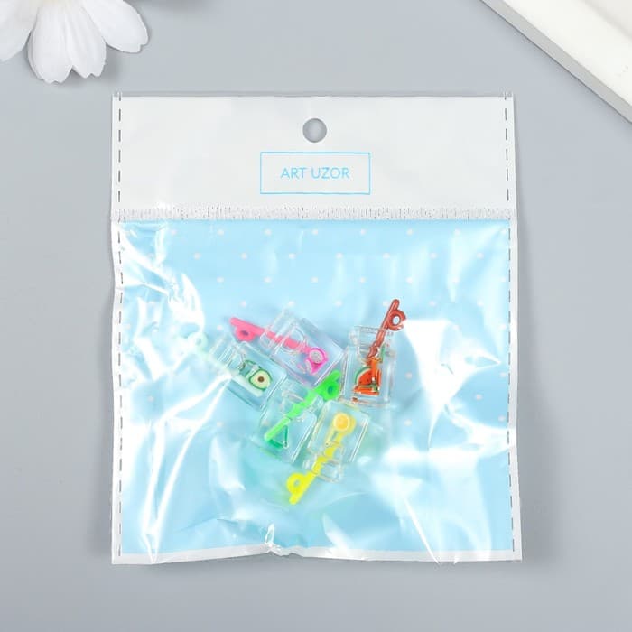 Декор для творчества пластик «Лимонад в банке», 1.1×1.1×2.5 см, МИКС