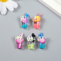 Декор для творчества пластик «Лимонад в стакане», 1.2×1.2×2.6 см, МИКС