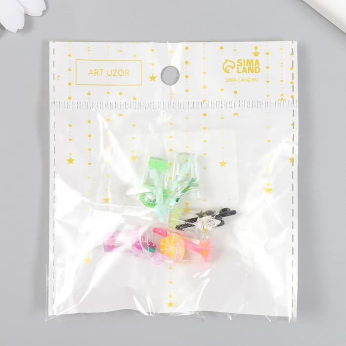 Декор для творчества пластик «Лимонад в стакане», 1.2×1.2×2.6 см, МИКС